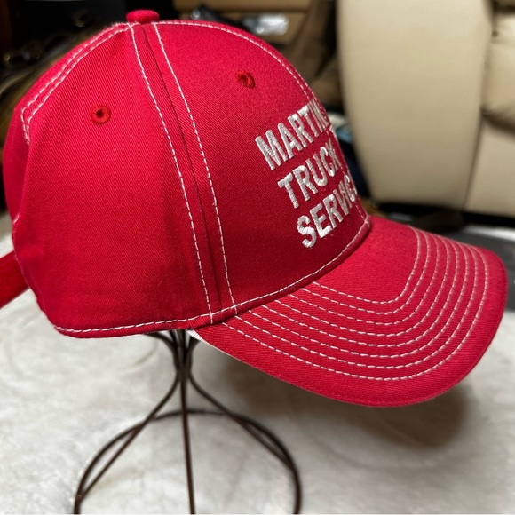 Martin Truck Services Inc Bowie TX Embroidered Trucker Cap Hat Red Adult OS - Picture 6 of 11